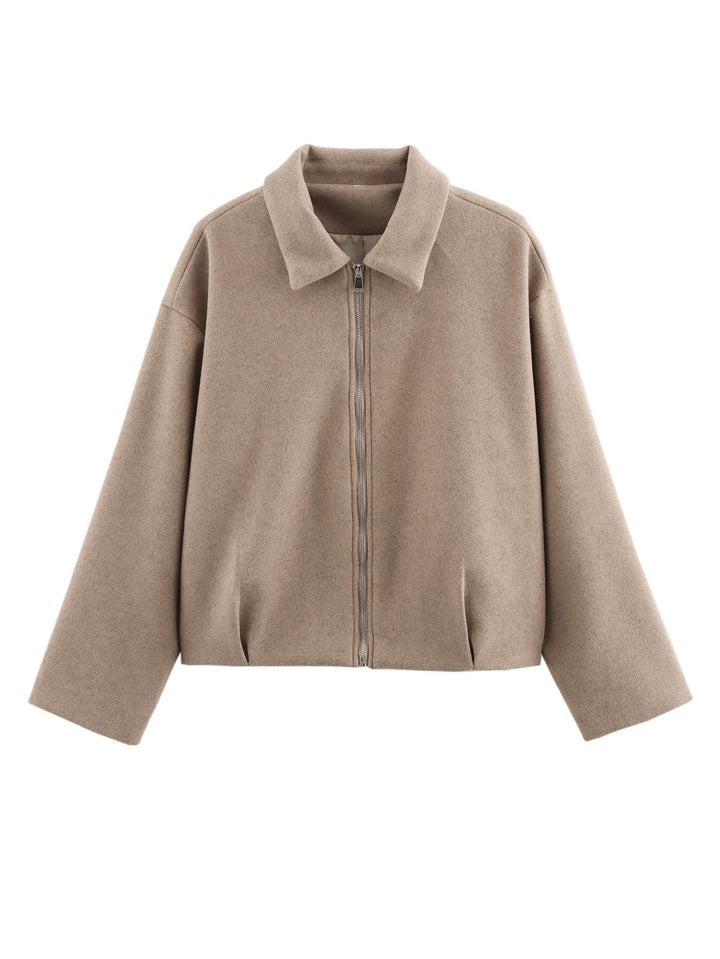 Damen sportliche Jacke mit hohem Kragen und Reißverschluss Drune