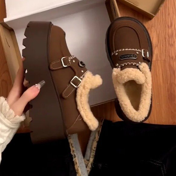 Damen Gemütliche und stilvolle Clogs mit Kunstfellfutter Drune