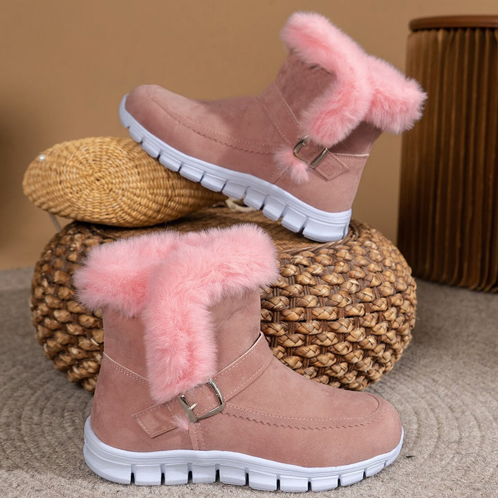 Damen Winterboots mit kuscheligem Kunstfellkragen und rutschfester Sohle Drune