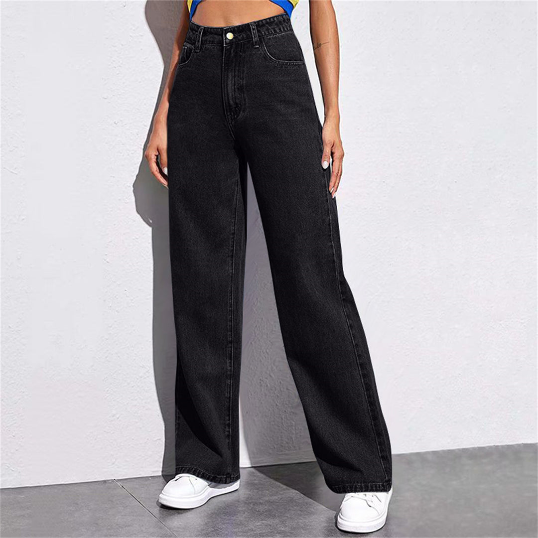 Damen Weite High-Waist Jeans im lässigen Schnitt mit eleganten Details Drune