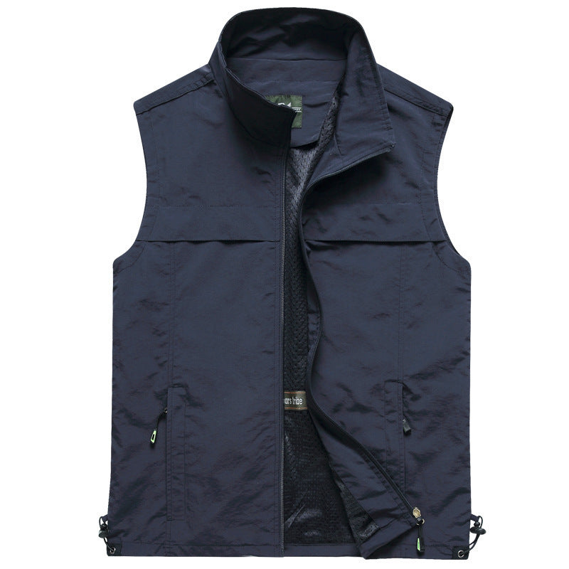 Herren leichte multifunktionale Utility-Weste mit Mesh-Futter und verstellbarem Saum Drune