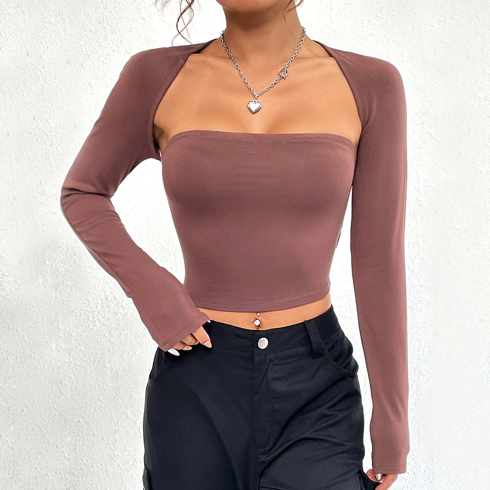 Damen Top mit asymmetrischem Ausschnitt und langen Ärmeln Drune