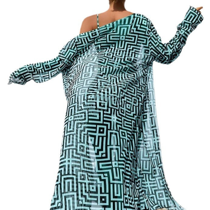 Damen Bunte Bikini- und Kaftan-Kombination Drune