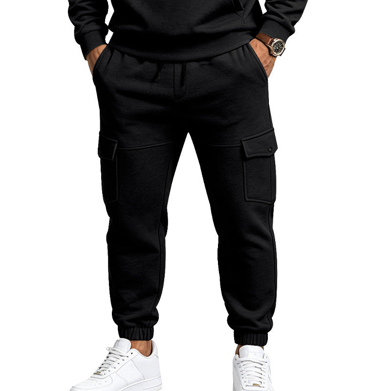 Herren Cargo-Jogginghose mit seitlichen Klappentaschen, Kordelzug und Elastischen Bündchen Drune