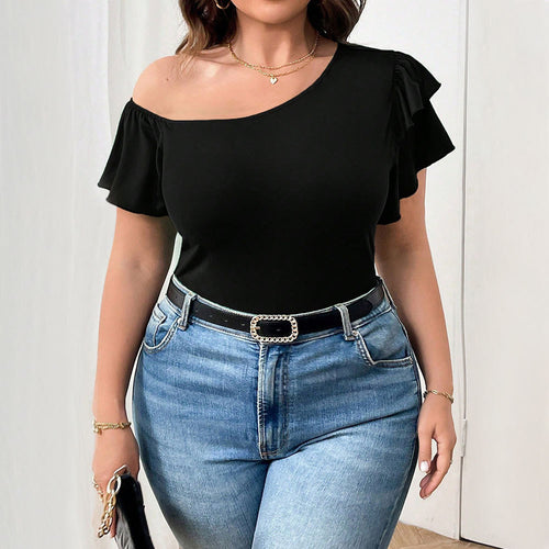 Damen Off-Shoulder Body mit Rüschendetail Drune
