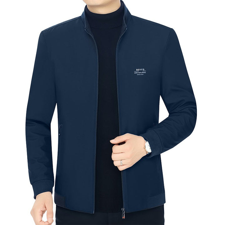 Herren Stehkragen-Übergangsjacke mit wärmendem Kunstfell-Innenfutter Drune