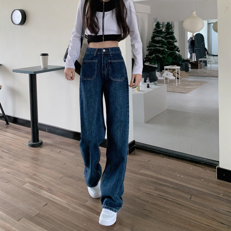Damen Weit geschnittene High-Waist Jeans Drune