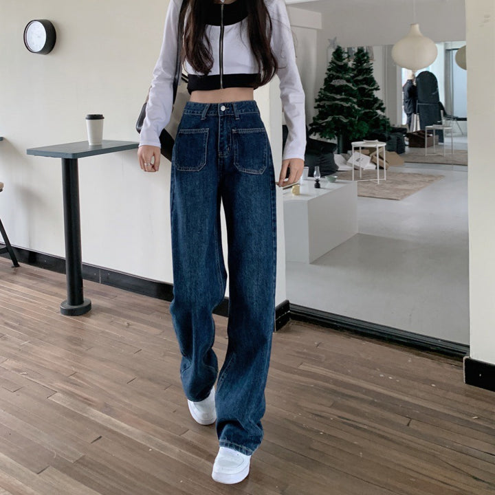 Damen Weit geschnittene High-Waist Jeans Drune