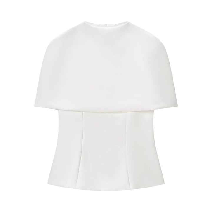 Damen nan ärmelloses Cape-Top mit tailliertem Peplum und strukturierter Crepe-Qualität Drune