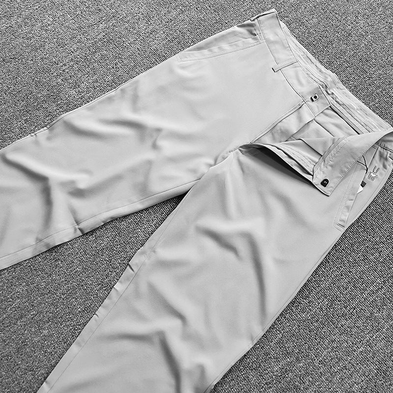 Herren Chinohose im schmalen Schnitt mit Stretch, Bügelfalte und schrägen Eingrifftaschen Drune