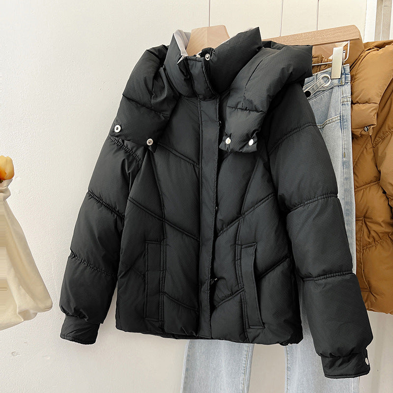 Damen modische pufferjacke mit hohem Kragen und praktischen Taschen Drune