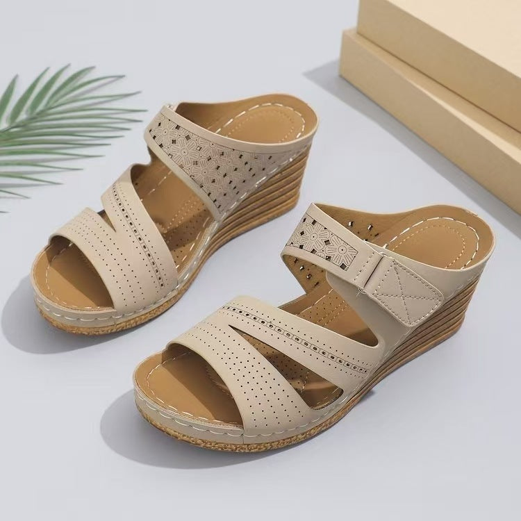 Damen bequeme Wedge Sandalen Drune