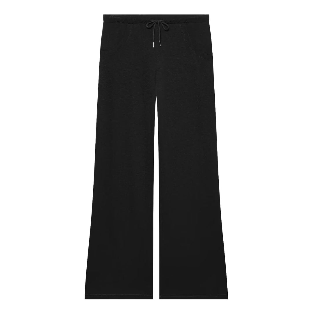 Damen Weit geschnittene High‑Waist Loungehose mit Kordelzug und Eingrifftaschen Drune