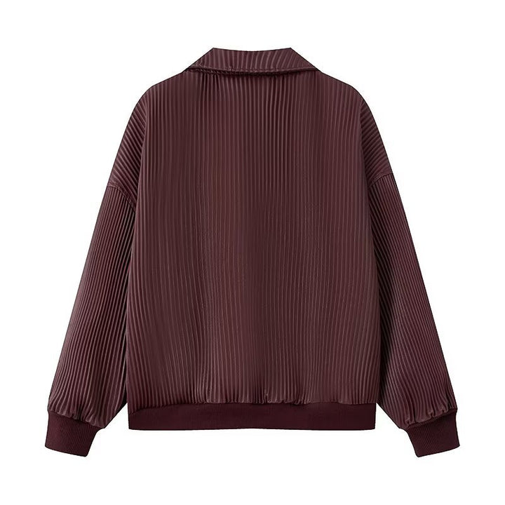 Damen modische Steppjacke mit schickem Rippenmuster Drune