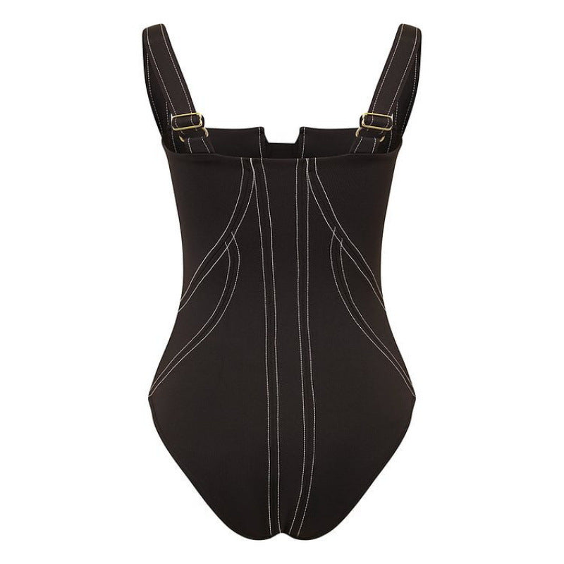 Damen Badeanzug-Set mit figurformendem Schnitt und eleganten Palazzohosen Drune
