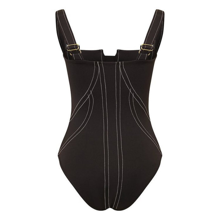 Damen Badeanzug-Set mit figurformendem Schnitt und eleganten Palazzohosen Drune