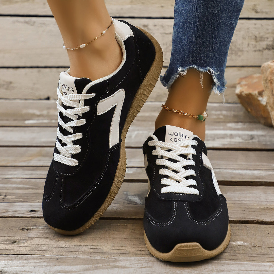 Damen Veloursleder-Optik Casual-Sneaker mit ergonomischer Komfortsohle Drune
