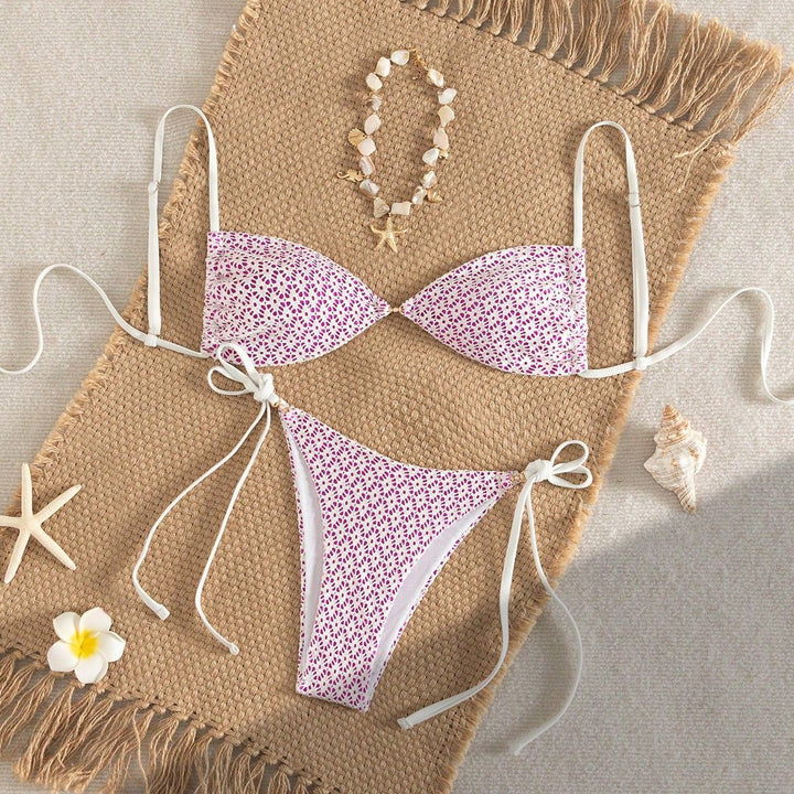 Damen Triangel-Bikini mit verspieltem Blumendruck Drune