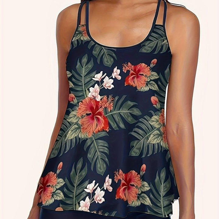 Damen Tankini mit floralem Design und lockerem Schnitt Drune