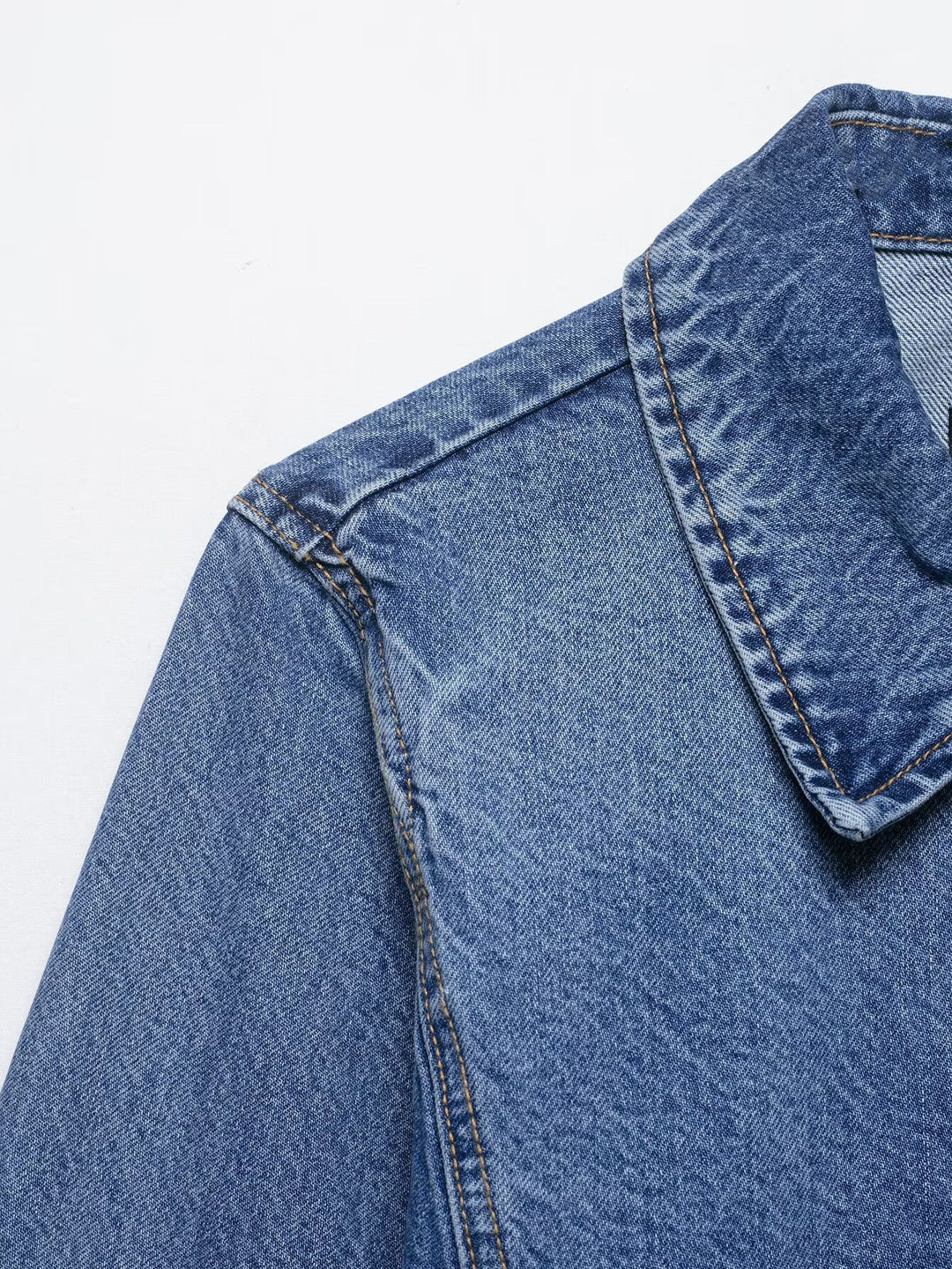 Damen Oversize-Denimjacke im Boxy-Schnitt mit kurzer Silhouette und aufgesetzten Taschen Drune