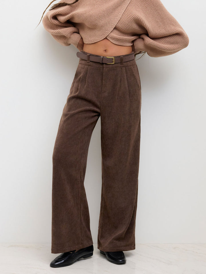 Damen Elegante und Weit geschnittene Cordhose Drune