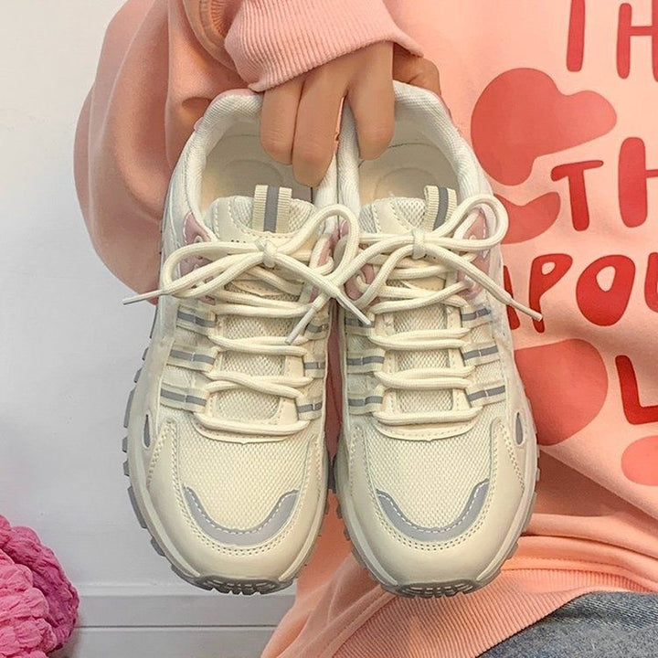 Damen Retro‑Laufstil Plateau‑Sneaker mit robuster Traktionssohle und atmungsaktivem Mesh Drune