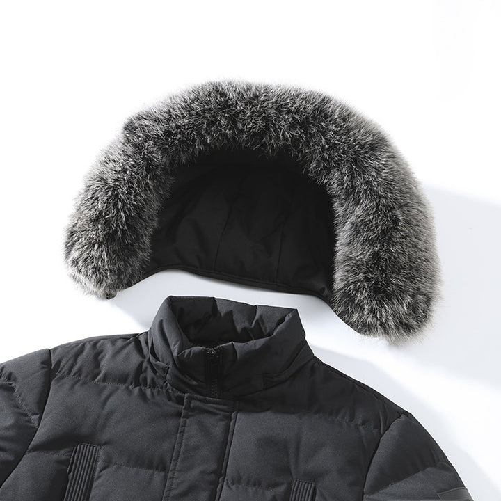 Herren Wattierter Parka im Duffle‑Stil mit Kapuze und großen Pattentaschen Drune