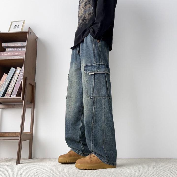 Herren Cargo-Jeans mit weitem Schnitt und Taschen Drune