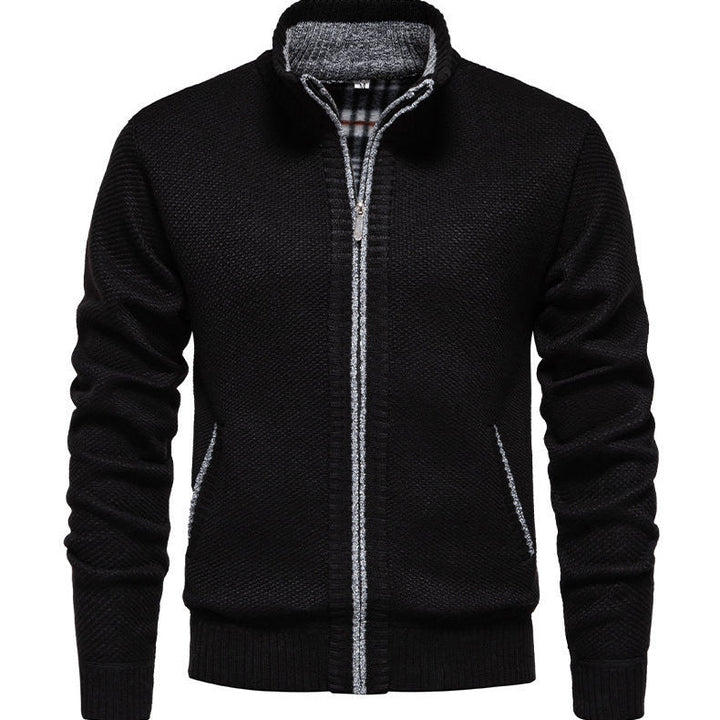 Herren sportliche Strickjacke mit Stehkragen Drune