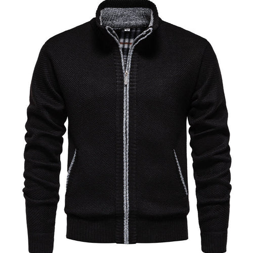 Herren sportliche Strickjacke mit Stehkragen Drune