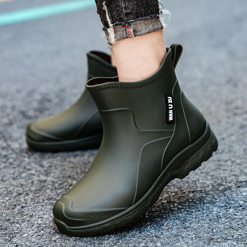 Herren Schlupf-Ankle-Gummistiefel mit stoßdämpfender Leichtsohle und griffiger Profilsohle Drune