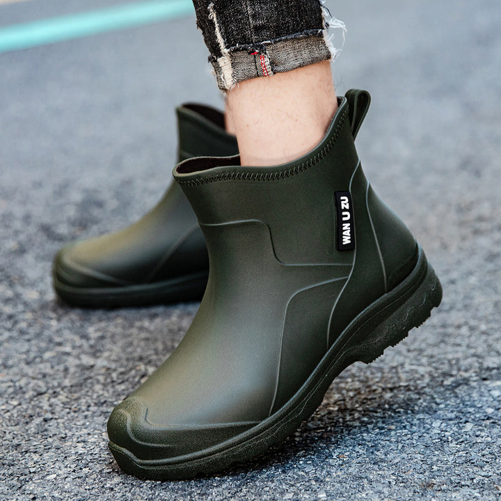 Herren Schlupf-Ankle-Gummistiefel mit stoßdämpfender Leichtsohle und griffiger Profilsohle Drune