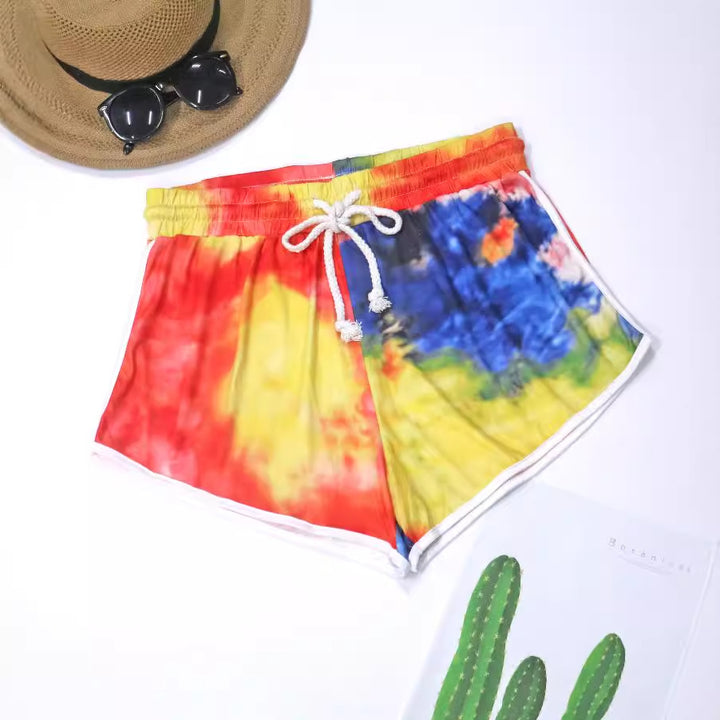 Damen lässige Badeshorts mit kreativem Farbverlauf Drune