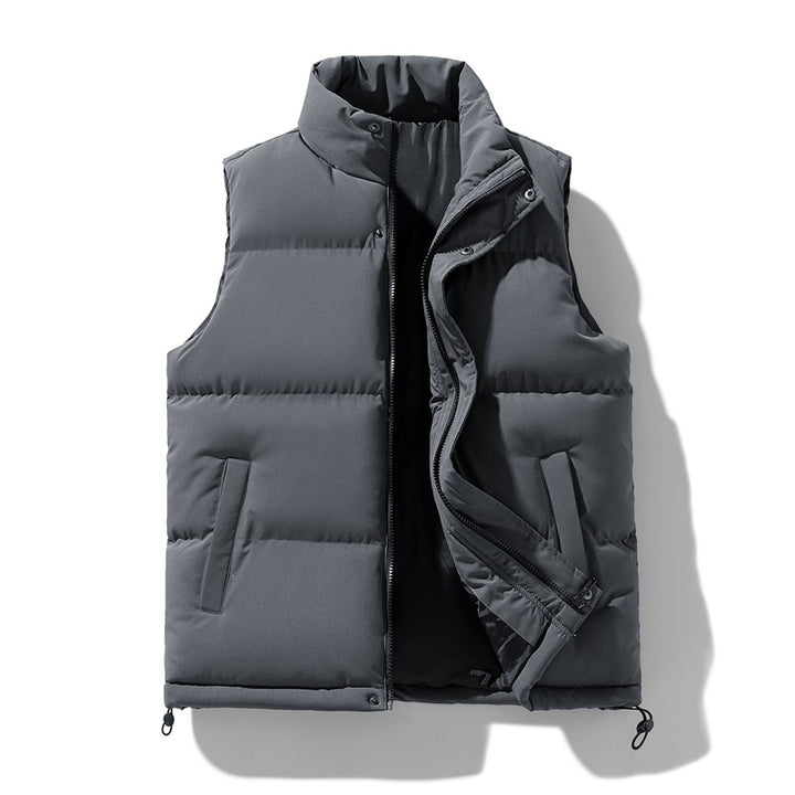Herren Isolierende Outdoor-Steppweste mit hohem Kragen, 2‑Wege‑Reißverschluss & verdeckten Eingrifftaschen Drune