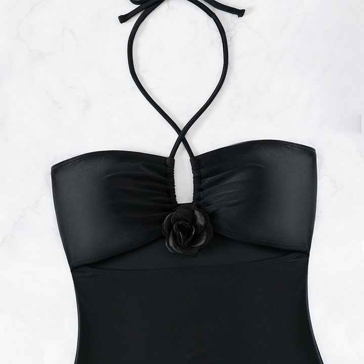 Damen Einteiler Badeanzug mit dekorativem Wickeldetail und Cut-Out-Design Drune
