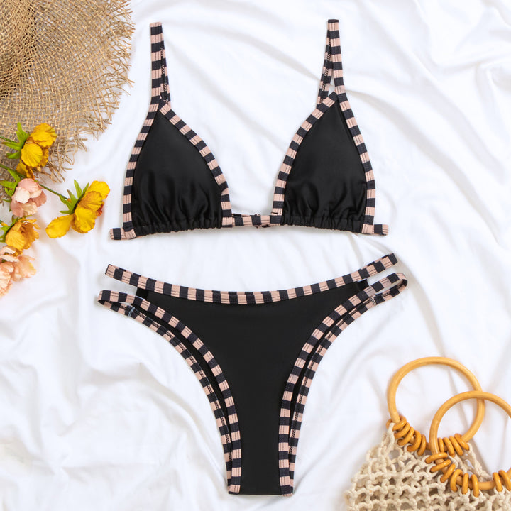 Damen Triangel-Bikini-Set mit attraktivem Rippendesign Drune