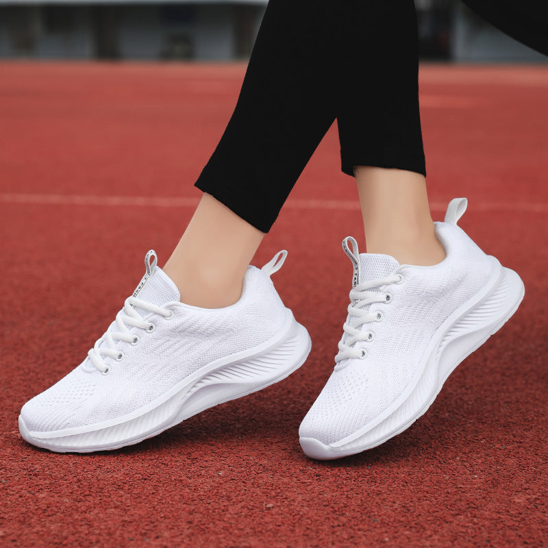 Damen nan ultraleichter Strick-Freizeitsneaker mit ergonomischer Dämpfungskernsohle und Zuglasche Drune