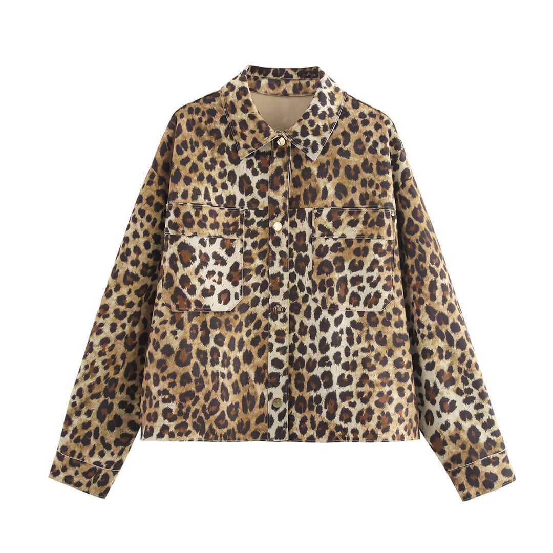 Damen lässige Jacke mit doppelten Brusttaschen und elegantem Kragen Drune