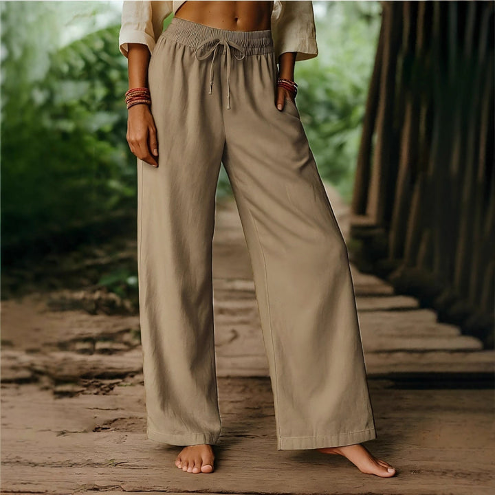 Damen Luftige Freizeithose mit weitem Schnitt und elastischem Bund Drune