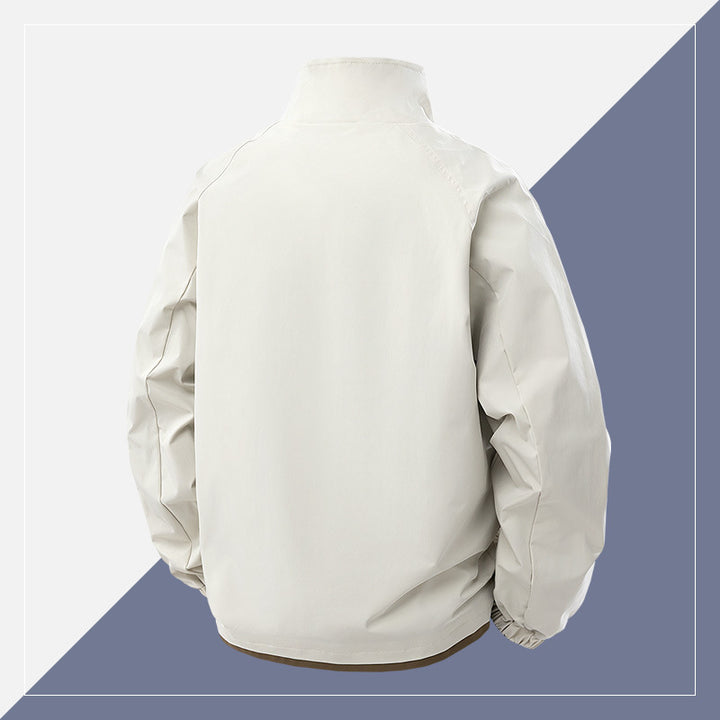 Herren Kurz geschnittene Softshell‑Utility‑Jacke mit Stehkragen und Pattentaschen Drune