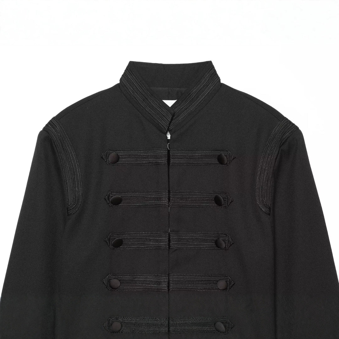 Damen Cropped-Kastenjacke im historischen Militärstil mit Zierriegeln Drune