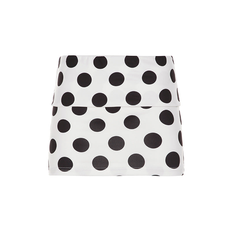Damen lässiges Oberteil mit stilvollem Polka-Dot-Muster und Binde-Detail Drune
