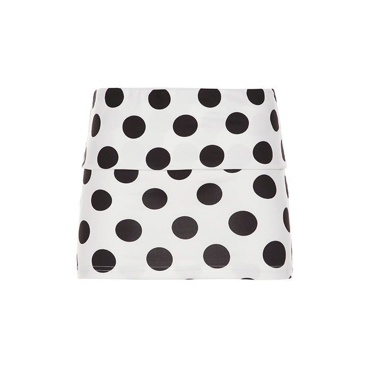 Damen lässiges Oberteil mit stilvollem Polka-Dot-Muster und Binde-Detail Drune