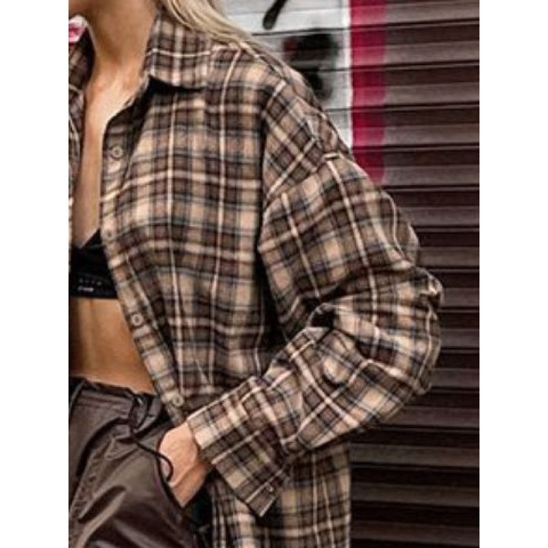 Damen Kariertes Overshirt Drune
