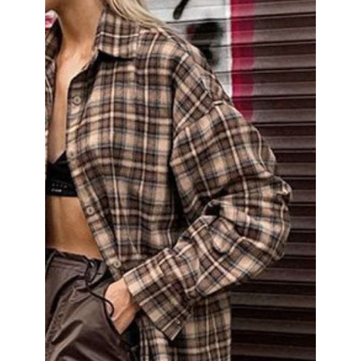 Damen Kariertes Overshirt Drune
