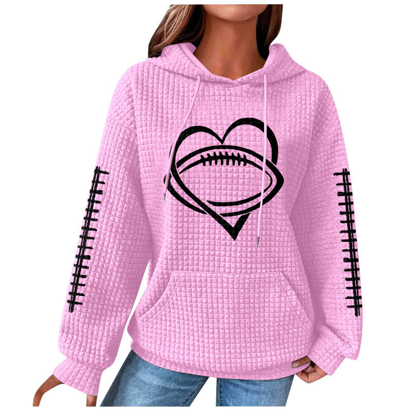 Damen Bequemer Kapuzenpullover mit Herzmotiv Drune
