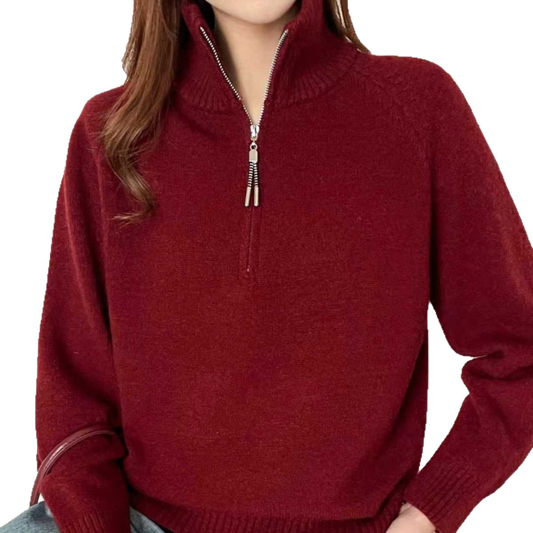 Damen Kuscheliger Pullover mit Stehkragen Drune