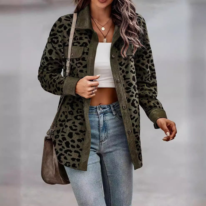 Damen Lockere Katzenmuster Hemdjacke Drune