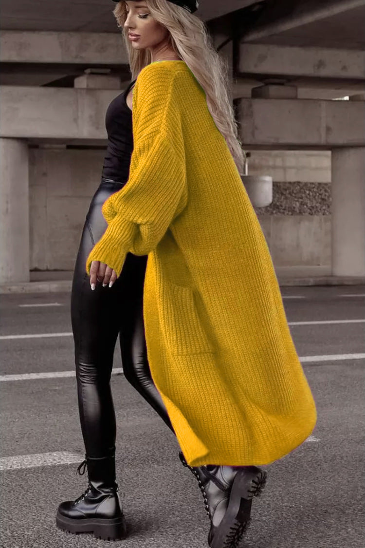 Damen Grobstrickmantel im lässigen Oversized-Stil mit tiefen Taschen Drune