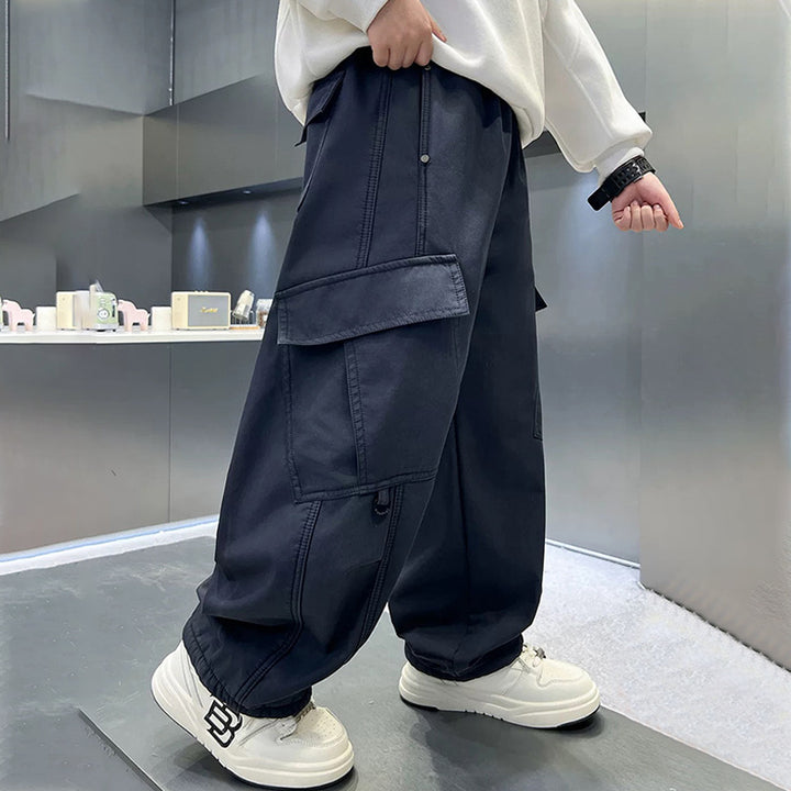 Damen lässige Cargo-Hose mit tiefen Taschen Drune